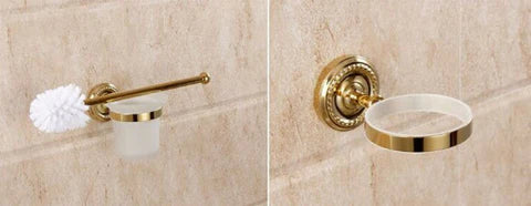 Shiny Gold Toilet Brush Holder #20236 - Image 2