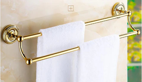 Shiny Gold Double Towel Rail #20238 - Image 2