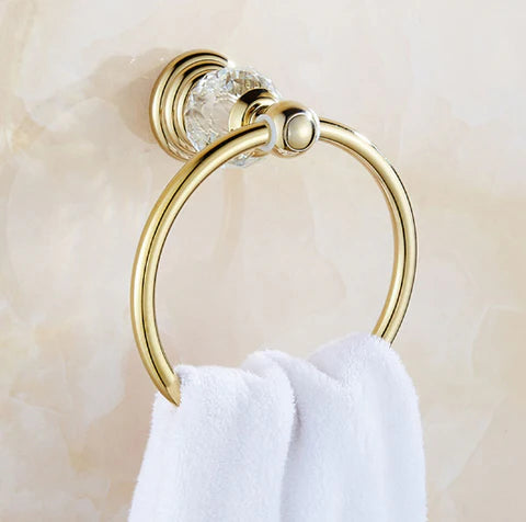 Gold Crystal Towel Ring #20245 - Image 5