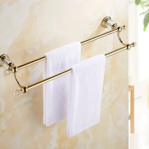 Gold Crystal Double Towel Rail #20249