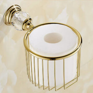 Gold Crystal Toilet Roll Holder #20247