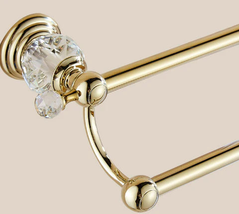 Gold Crystal Double Towel Rail #20249 - Image 2
