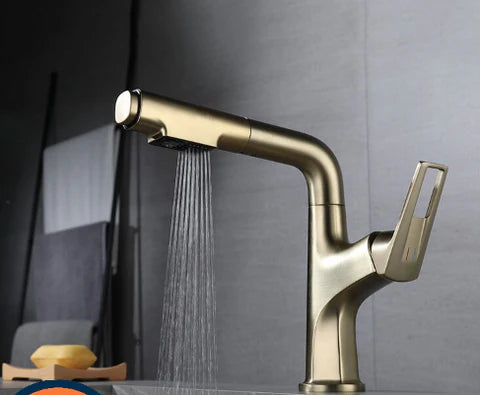 Brushed Gold Pull Out Kitchen Mixer #20227 - Image 2