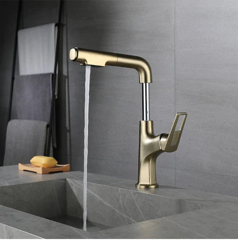 Brushed Gold Pull Out Kitchen Mixer #20227 - Image 4