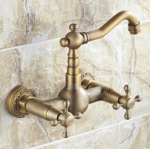 Antique Wall Mounted Classic Basin Mixer #201722 - Image 3