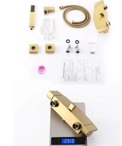 Modern Shiny Gold Bath Mixer #202339 - Image 9