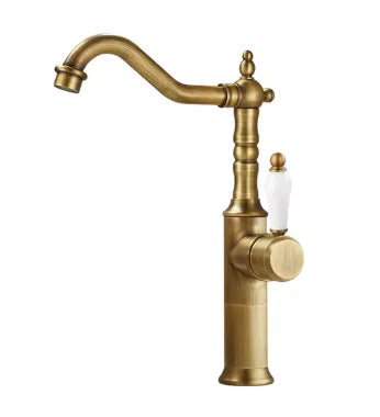 Brass Tall Basin Mixer with Ceramic Handle #202442 - Image 2