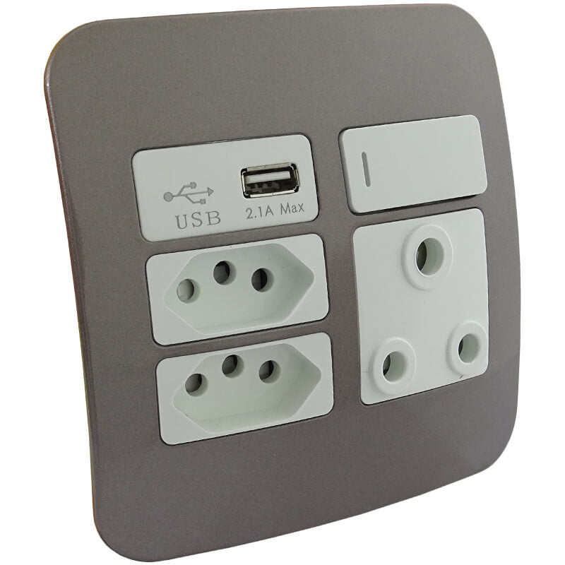 USB Wall Socket - White/Silver/ Cream/Champagne/Bronze - Image 2
