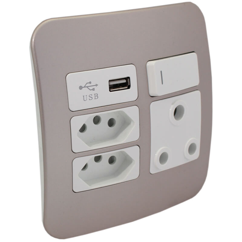 USB Wall Socket - White/Silver/ Cream/Champagne/Bronze - Image 3