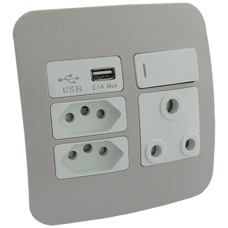 USB Wall Socket - White/Silver/ Cream/Champagne/Bronze - Image 4