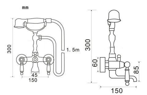 Concealed Antique Brass Bathtub Mixer #201716 - Image 3