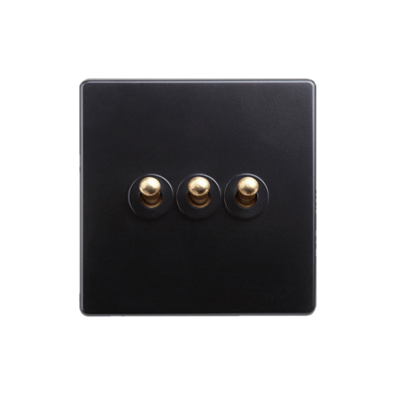 Classic - Black with Brass Toggle, 3 Levers