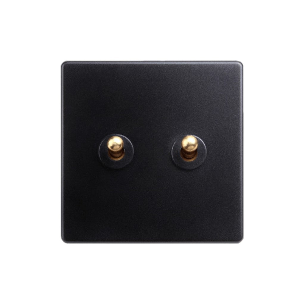 Classic - Black with Brass Toggle, 2 Levers