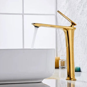 Gold Tall Modern Basin Mixer #202523