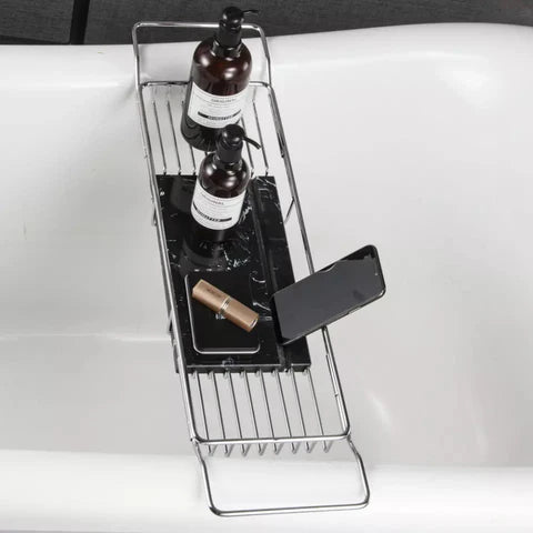 Chrome & Black Marble Bath Caddy #20208 - Image 5