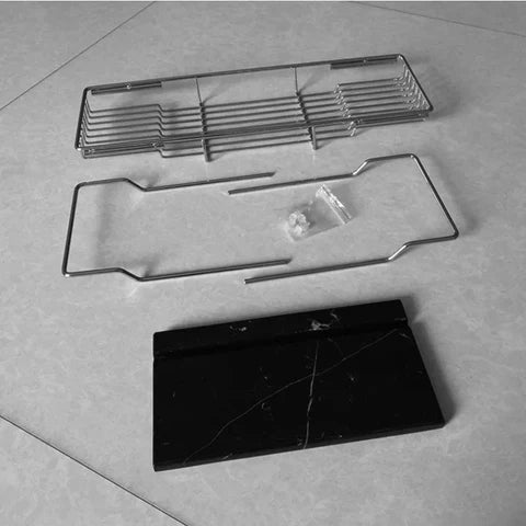 Chrome & Black Marble Bath Caddy #20208 - Image 4
