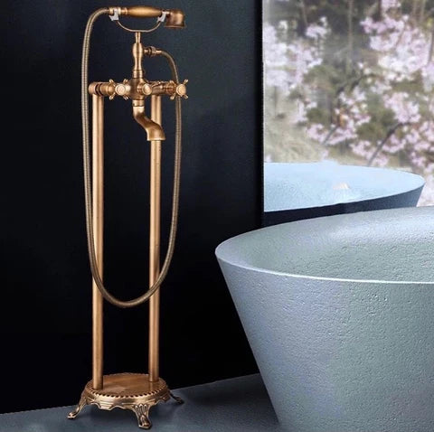 Antique Brass Freestanding Bath Mixer #201740 - Image 2
