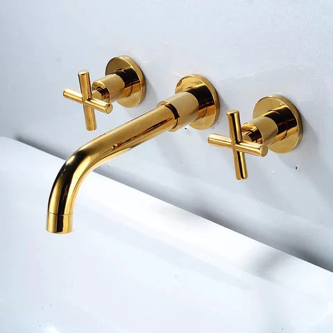 Gold Modern Basin 3 Hole Mixer #201759