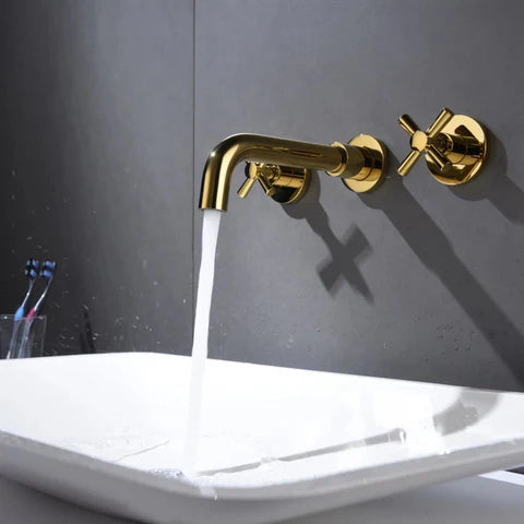 Gold Modern Basin 3 Hole Mixer #201759 - Image 2