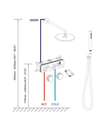 Gunmetal Grey Concealed Shower Mixer #202421 - Image 10