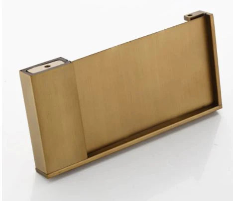 Modern Toilet Roll Holder with Cell Phone Shelf - Brushed Brass #201831 - Image 3